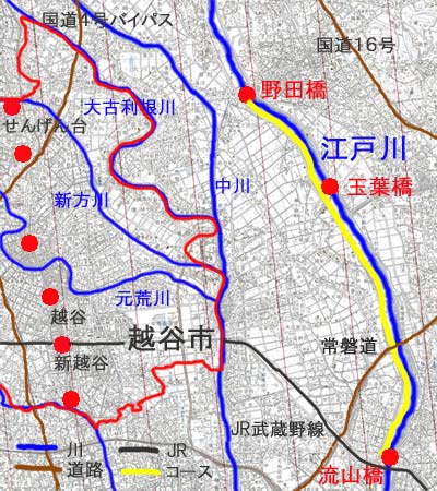江戸川サイクリングコース　地図